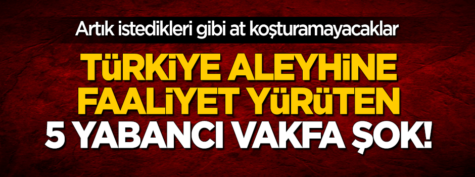 Türkiye 5 yabancı vakfın faaliyetlerini durdurdu!