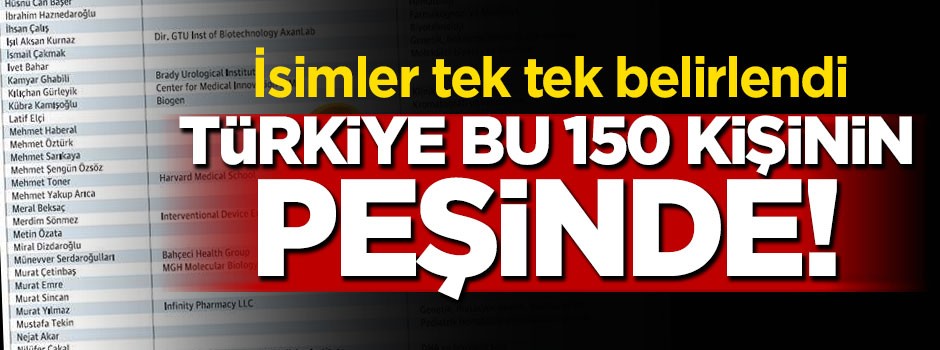 Türkiye bu 150 kişinin peşinde!