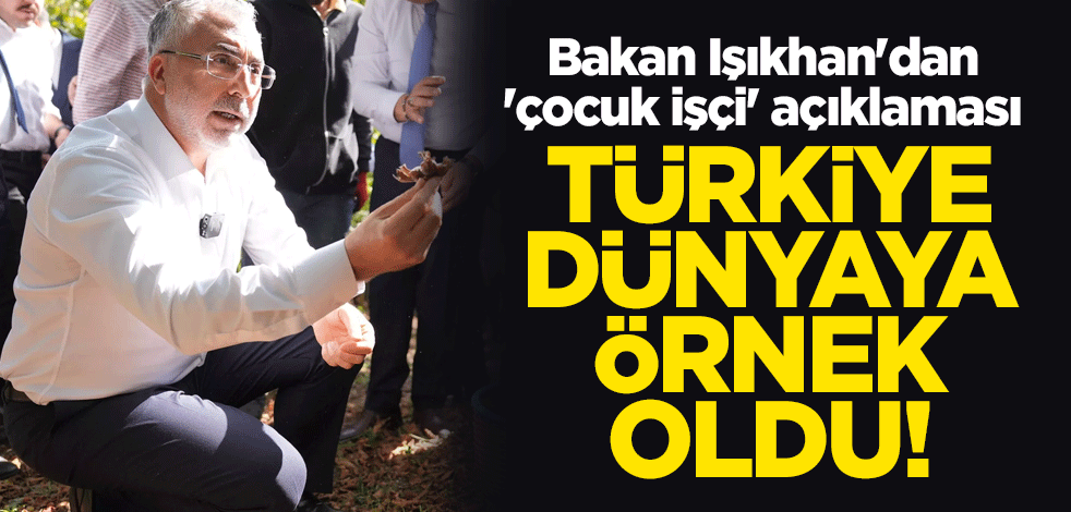 Türkiye dünyaya örnek oldu! Bakan Işıkhan'dan 'çocuk işçi' açıklaması