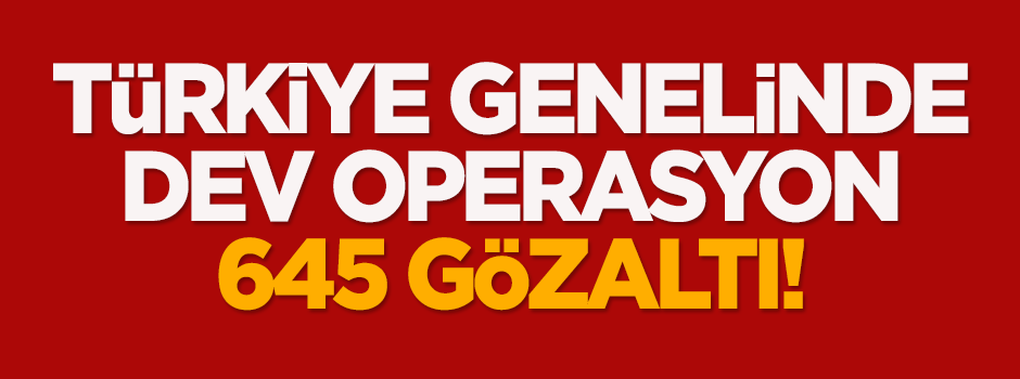 Türkiye genelinde dev operasyon: 645 gözaltı!