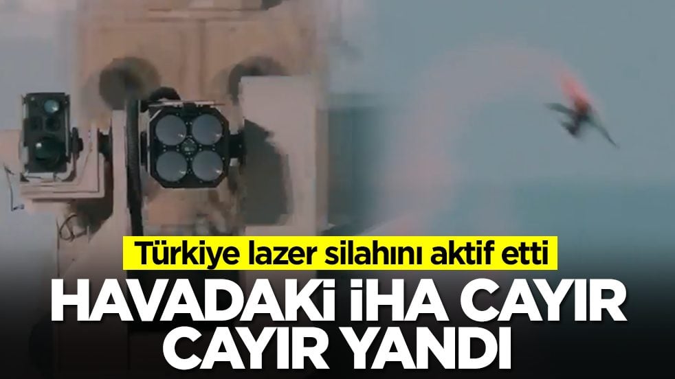 Türkiye lazer silahını aktif etti: Gökyüzü alev aldı, havadaki İHA cayır cayır yandı