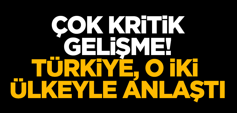 Türkiye, o iki ülkeyle anlaştı! Çok kritik gelişme