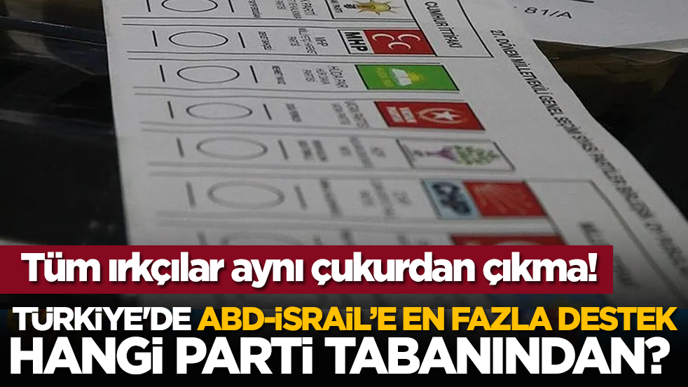 Türkiye'de ABD-israil'e en fazla destek hangi parti tabanından? Tüm ırkçılar aynı çukurdan çıkma!