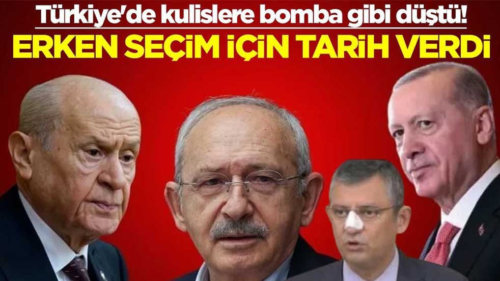 Türkiye'de kulislere bomba gibi düşen iddia! Erken seçim için tarih verdi