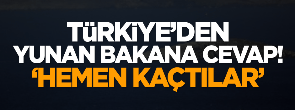 Türkiye'den Yunan Bakana cevap: Hemen kaçtılar!