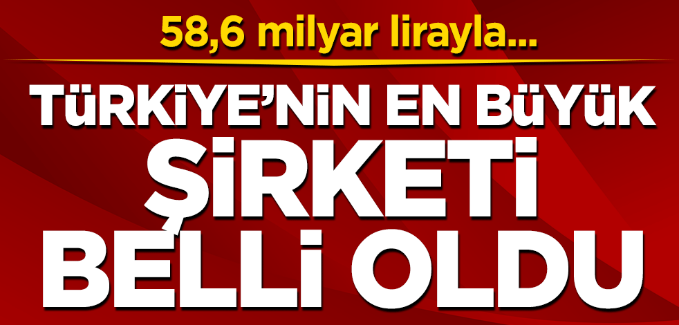 Türkiye'nin en büyük şirketi belli oldu!