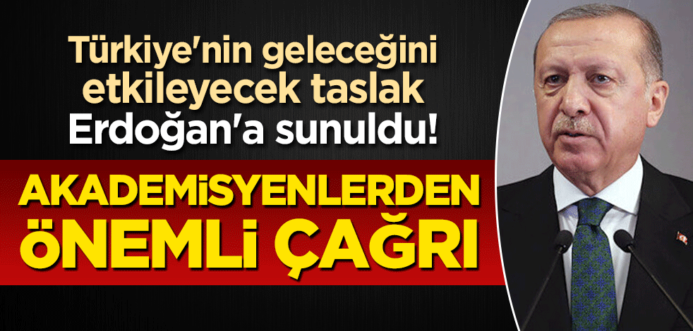 Türkiye'nin geleceğini etkileyecek taslak Başkan Erdoğan'a sunuldu! Akademisyenlerden önemli çağrı
