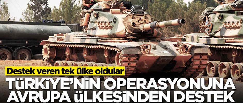 Türkiye'nin operasyonuna Avrupa ülkesinden flaş destek!