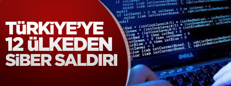 Türkiye'ye 12 ülkeden siber saldırı!