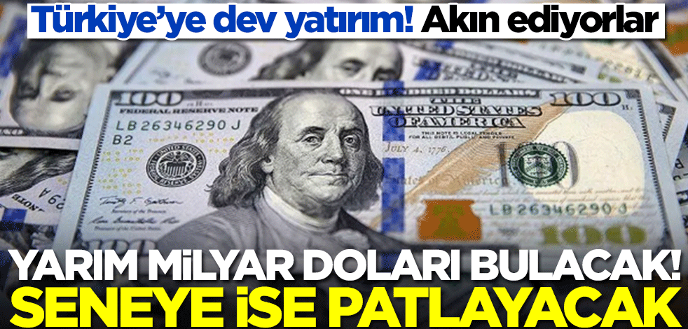 Türkiye'ye dev yatırım! Yarım milyar doları bulacak... Seneye ise patlayacak