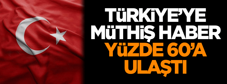 Türkiye'ye müthiş haber! Yüzde 60'a ulaştı