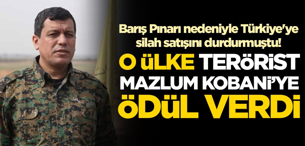 Türkiye'ye silah satışını durduran ülke, terörist Mazlum Kobani'ye ödül verdi