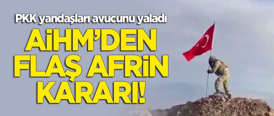 Türkiye'yi şikayet eden PKK yandaşları avucunu yaladı! AİHM'den flaş 'Afrin' kararı!
