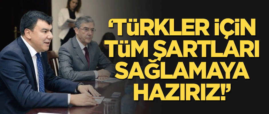 "Türkler için tüm şartları sağlamaya hazırız"