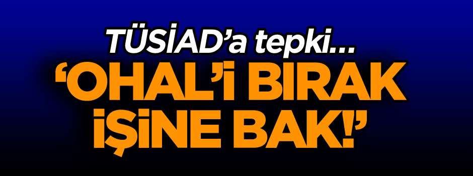 TÜSİAD’a tepki… OHAL’i bırak işine bak!