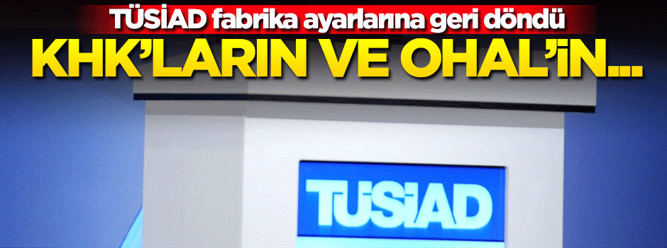 TÜSİAD'dan tuhaf çıkış! KHK'ların ve OHAL'in...