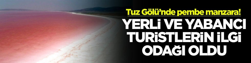 Tuz Gölü’nde pembe manzara! Yerli ve yabancı turistlerin ilgi odağı oldu