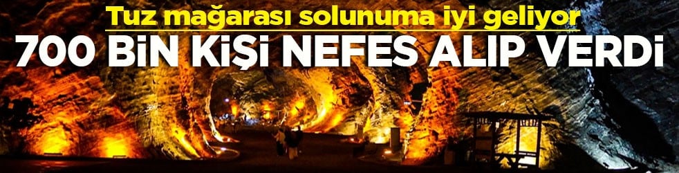 Tuz mağarası solunuma iyi geliyor 700 bin kişi nefes alıp verdi