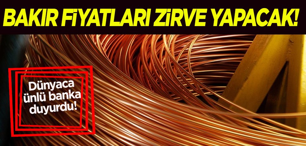 UBS Bakır fiyatları tahmini! Ünlü banka ilk çeyrekte 12 bin dolar üzerine çıkabilir diyerek O tarihi işaret etti