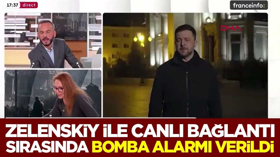 Zelenskiy ile canlı bağlantı sırasında bomba alarmı verildi
