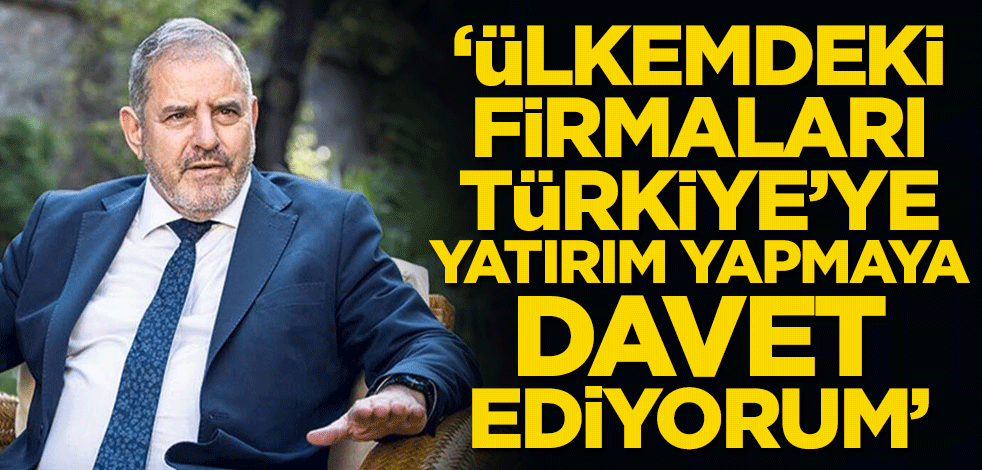 'Ülkemdeki firmaları Türkiye'ye yatırım yapmaya davet ediyorum'