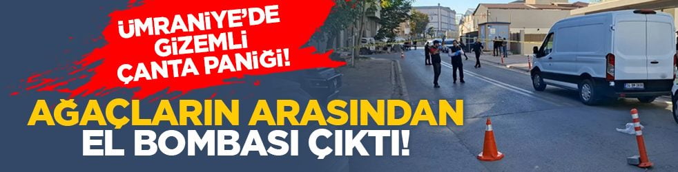 Ümraniye’de gizemli çanta paniği! Ağaçların arasından el bombası çıktı!