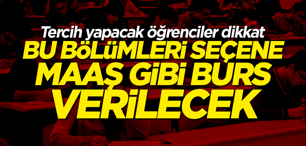 Üniversite tercihi yapacak öğrenciler dikkat... Bu bölümleri seçene maaş gibi burs