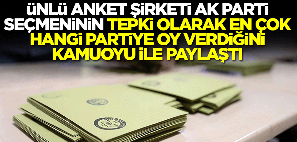 Ünlü anket şirketi AK Parti seçmeninin tepki olarak en çok hangi partiye oy verdiğini kamuoyu ile paylaştı