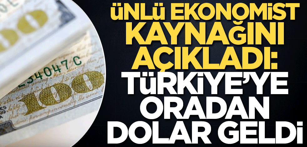 Ünlü ekonomist kaynağını açıkladı: Türkiye’ye oradan dolar geldi