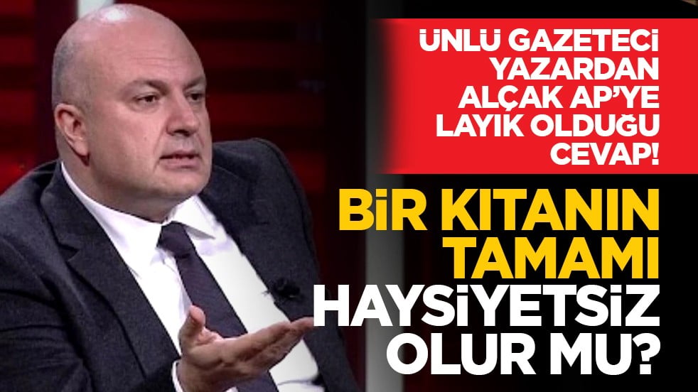 Ünlü Gazeteci Yazardan alçak AP’ye layık olduğu cevap! “Bir kıtanın tamamı haysiyetsiz olur mu?”