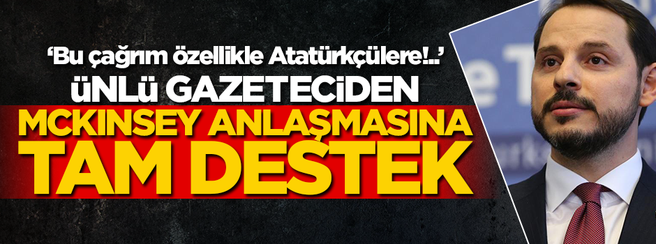 Ünlü gazeteciden McKinsey anlaşmasına tam destek