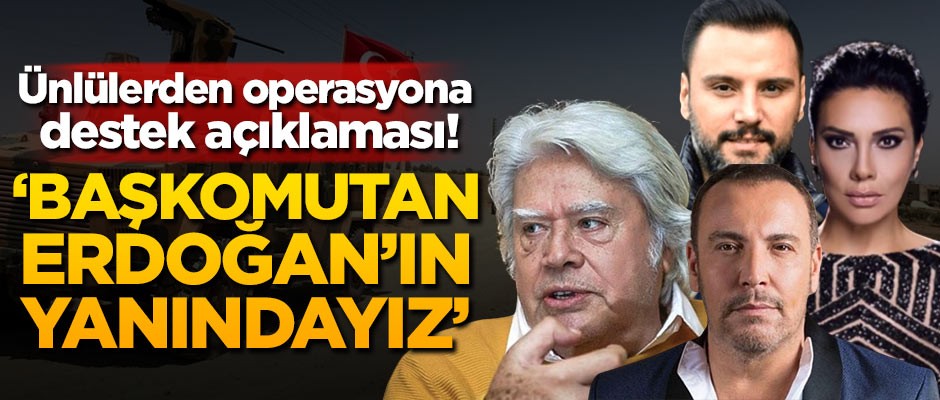 Ünlülerden operasyona destek açıklaması! 'Başkomutan Erdoğan'ın yanındayız'