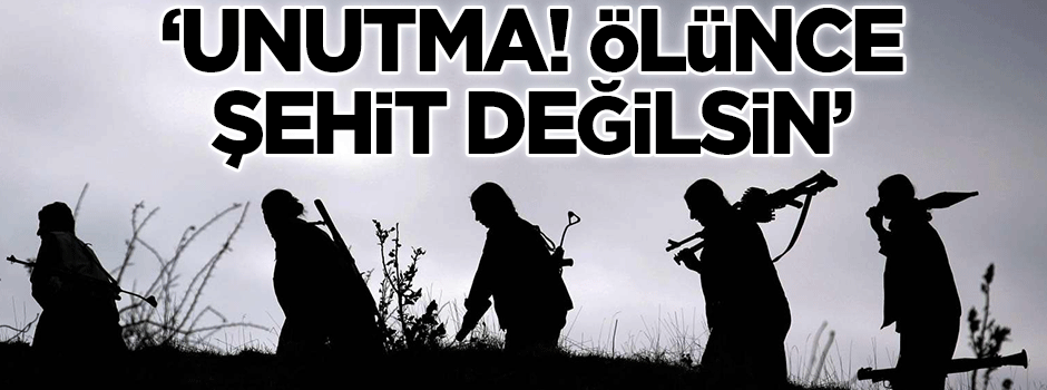 ''Unutma! Ölünce şehit değilsin''
