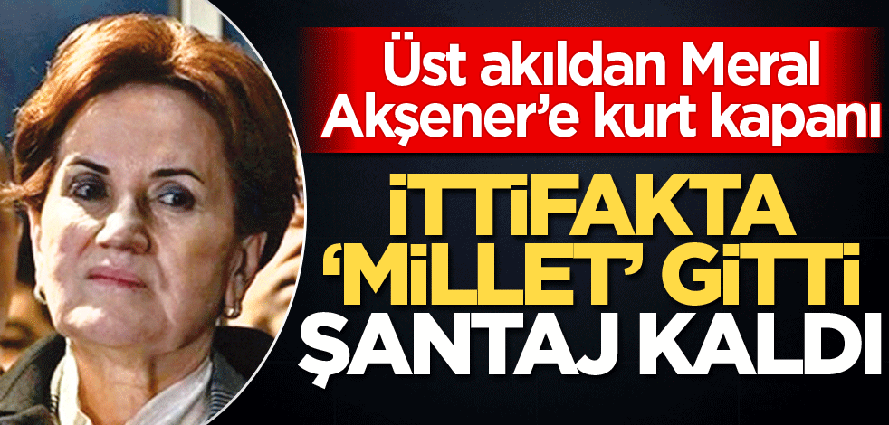 Üst akıldan Meral Akşener’e kurt kapanı! İttifakta 'millet' gitti şantaj kaldı