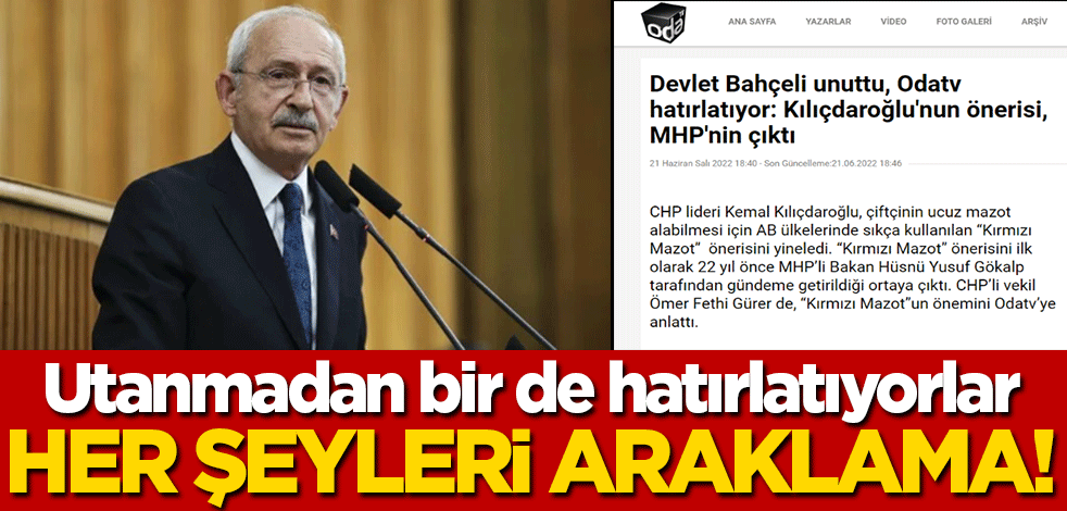 Utanmadan bir de hatırlatıyorlar! Her şeyleri araklama...