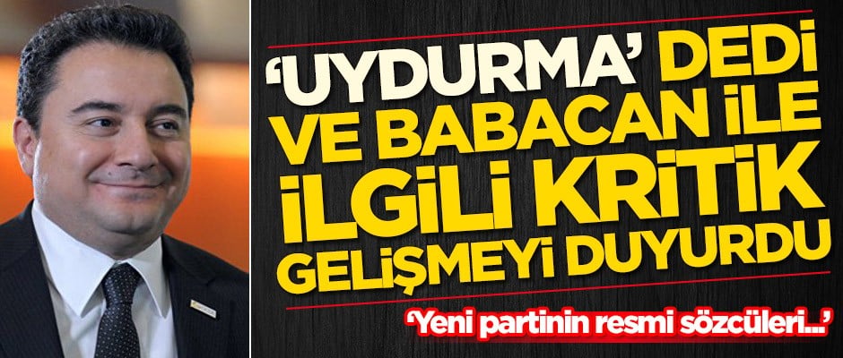'Uydurma' dedi ve Ali Babacan ile ilgili son kulis bilgilerini paylaştı!