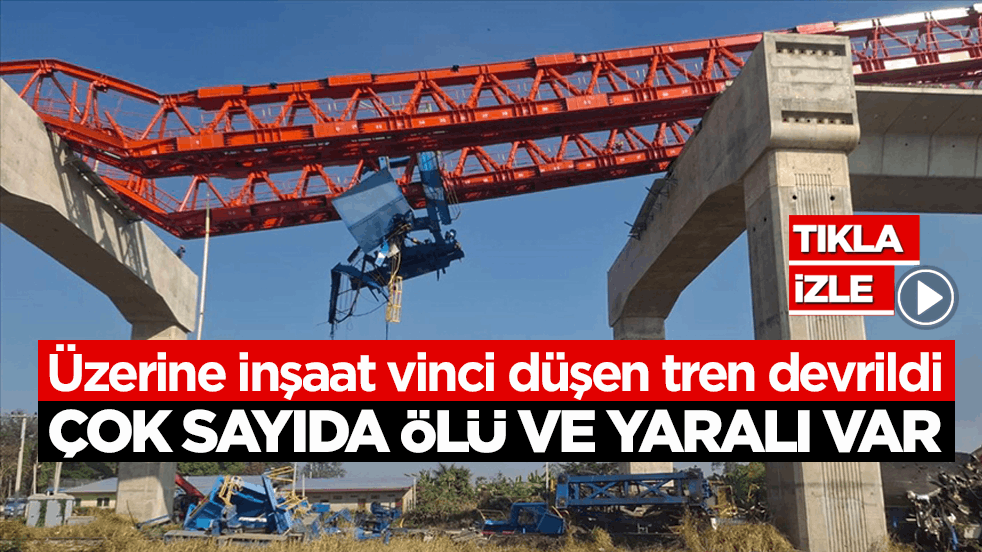 Üzerine inşaat vinci düşen tren devrildi: Çok sayıda ölü ve yaralı var