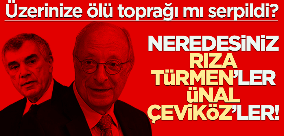 Üzerinize ölü toprağı mı serpildi? Neredesiniz Rıza Türmen’ler, Ünal Çeviköz’ler!