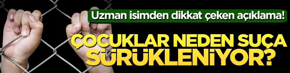 Uzman isimden dikkat çeken açıklama! Çocuklar neden suça sürükleniyor?