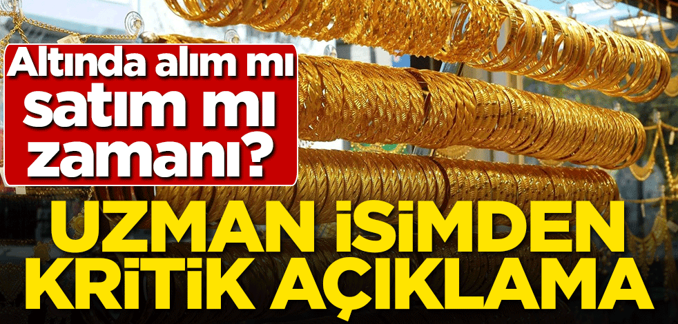 Uzman isimden kritik açıklama! Altında alım mı satım mı zamanı?