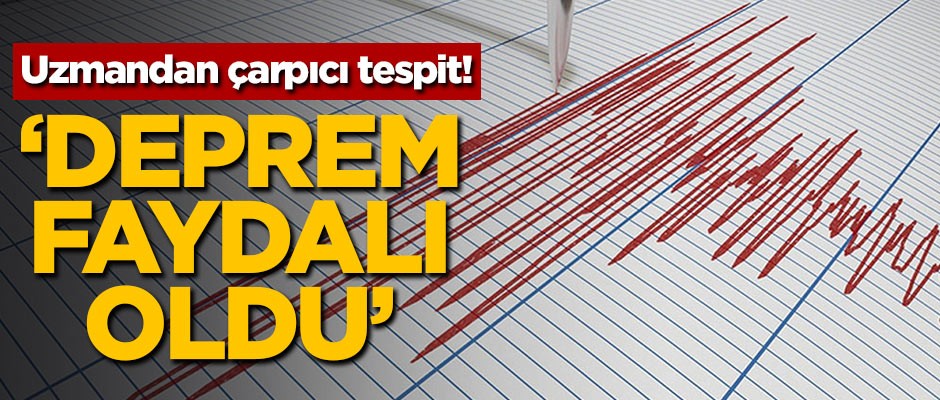 Uzmandan çarpıcı tespit! 'Deprem faydalı oldu'