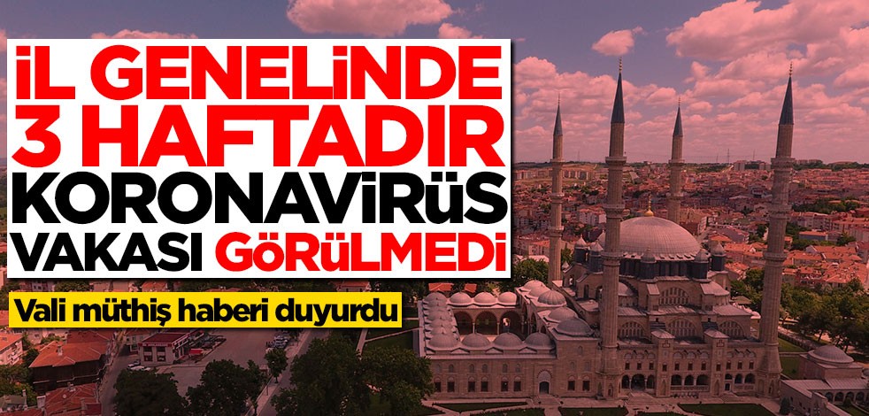 Vali müthiş haberi duyurdu! 3 haftadır koronavirüs vakası görülmedi
