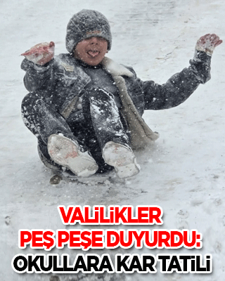 Valilikler peş peşe duyurdu: Okullara kar tatili