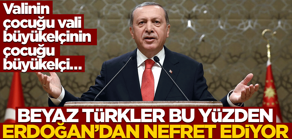 Valinin çocuğu vali, büyükelçinin çocuğu büyükelçi… Beyaz Türkler bu yüzden Erdoğan’dan nefret ediyor