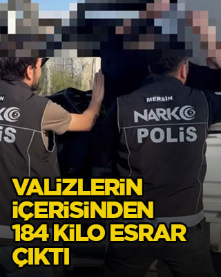 Valizlerin içerisinden 184 kilo esrar çıktı