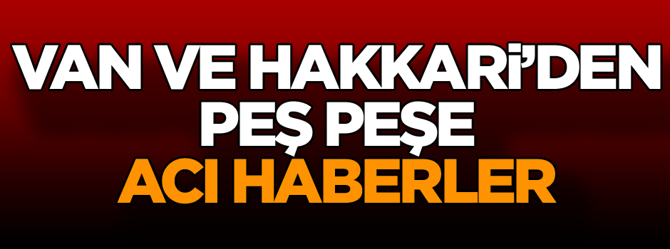 Van ve Hakkari'den peş peşe acı haberler