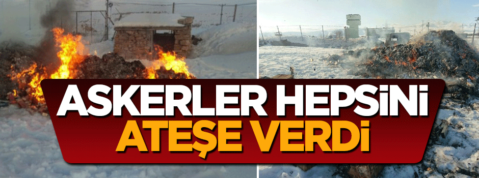Van'da PKK'ya ait kaçak sigaralar ateşe verildi