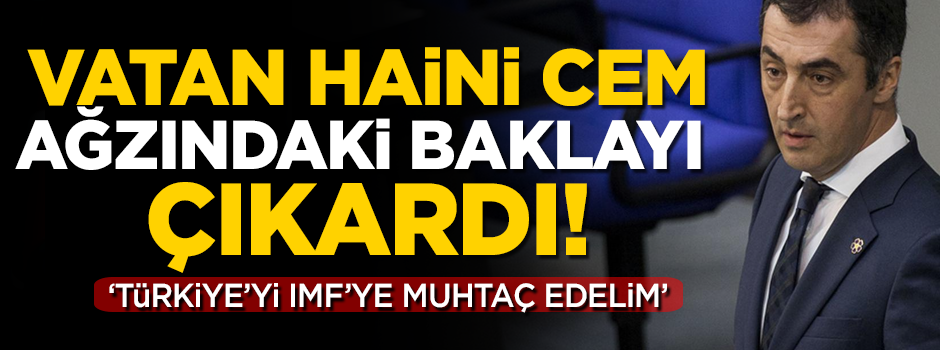 Vatan haini Cem Özdemir, ağzındaki baklayı çıkardı: Türkiye'yi IMF'ye muhtaç edelim