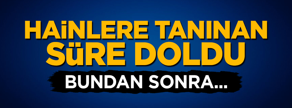 Vatan hainlerine tanınan süre doldu! Bundan sonra...