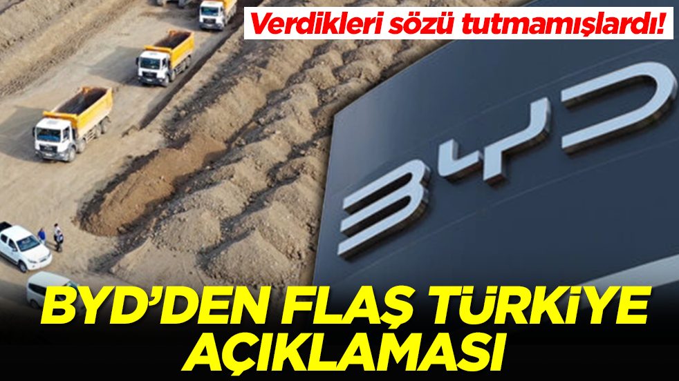 Verdikleri sözü tutmamışlardı: BYD'den flaş Türkiye açıklaması